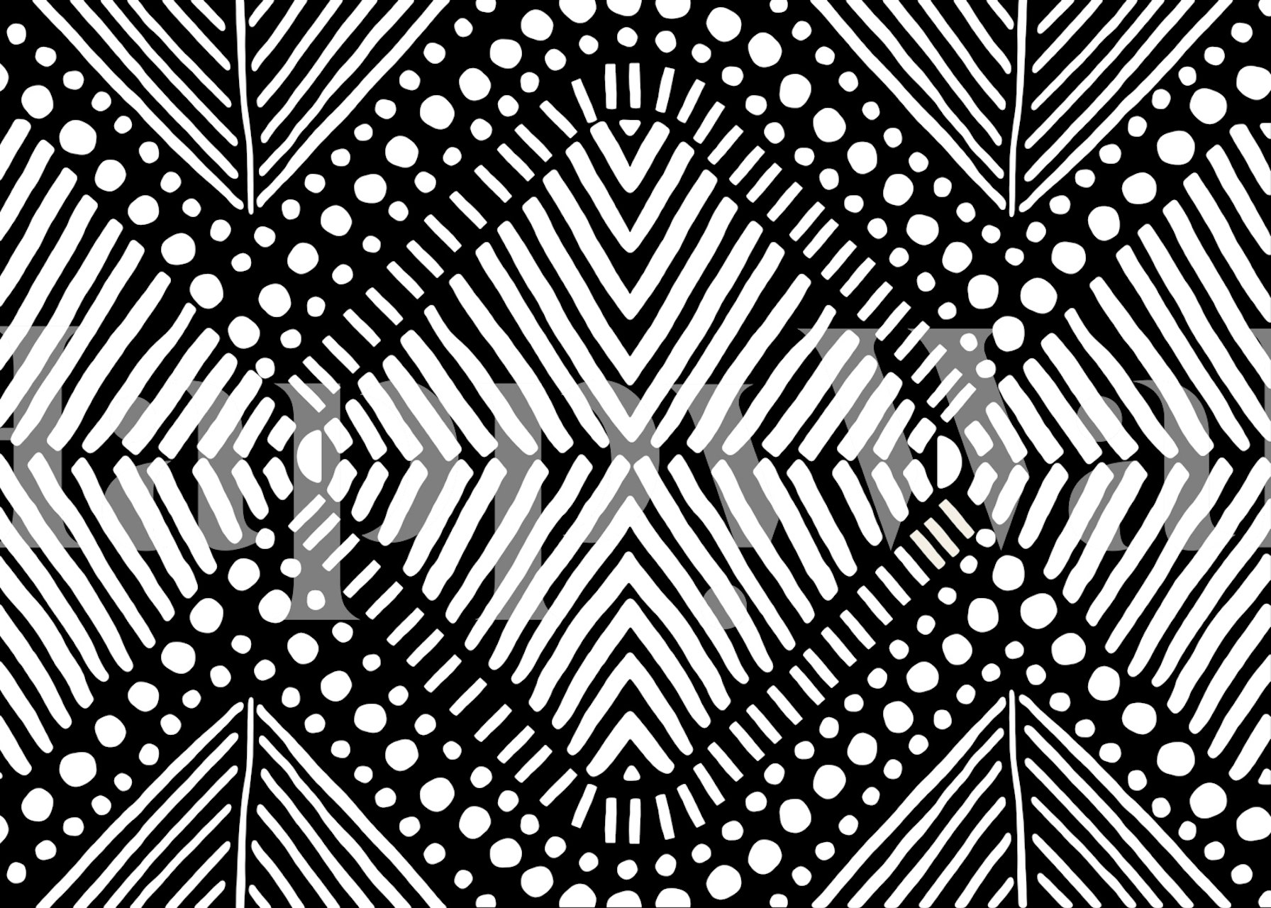 Black and white geometric pattern wallpaper with stripes and dots
