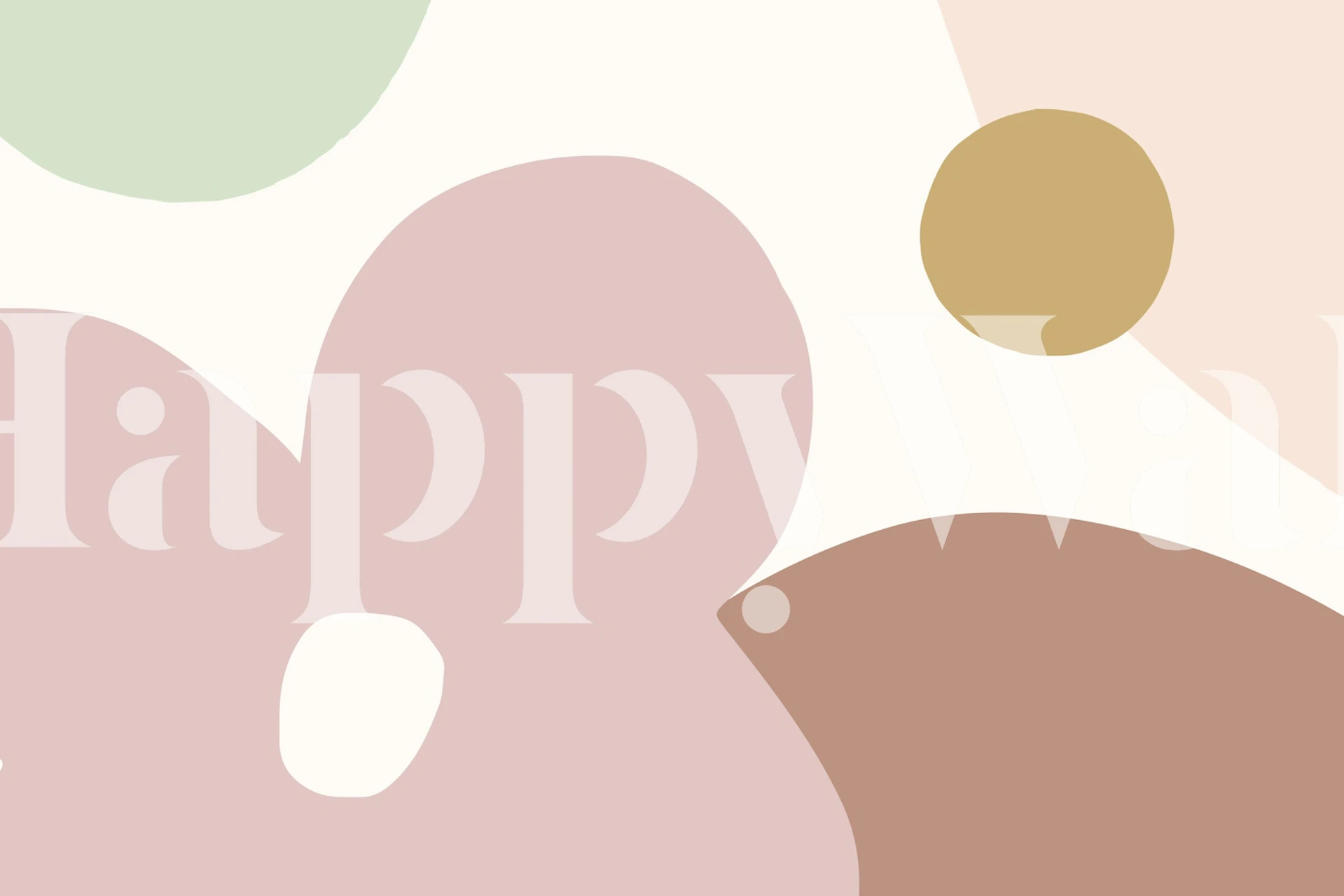 Abstract Soft Florals wallpaper in a room