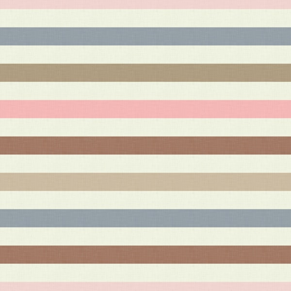 Simple Horizontal Stripes Coastal Vibes WM