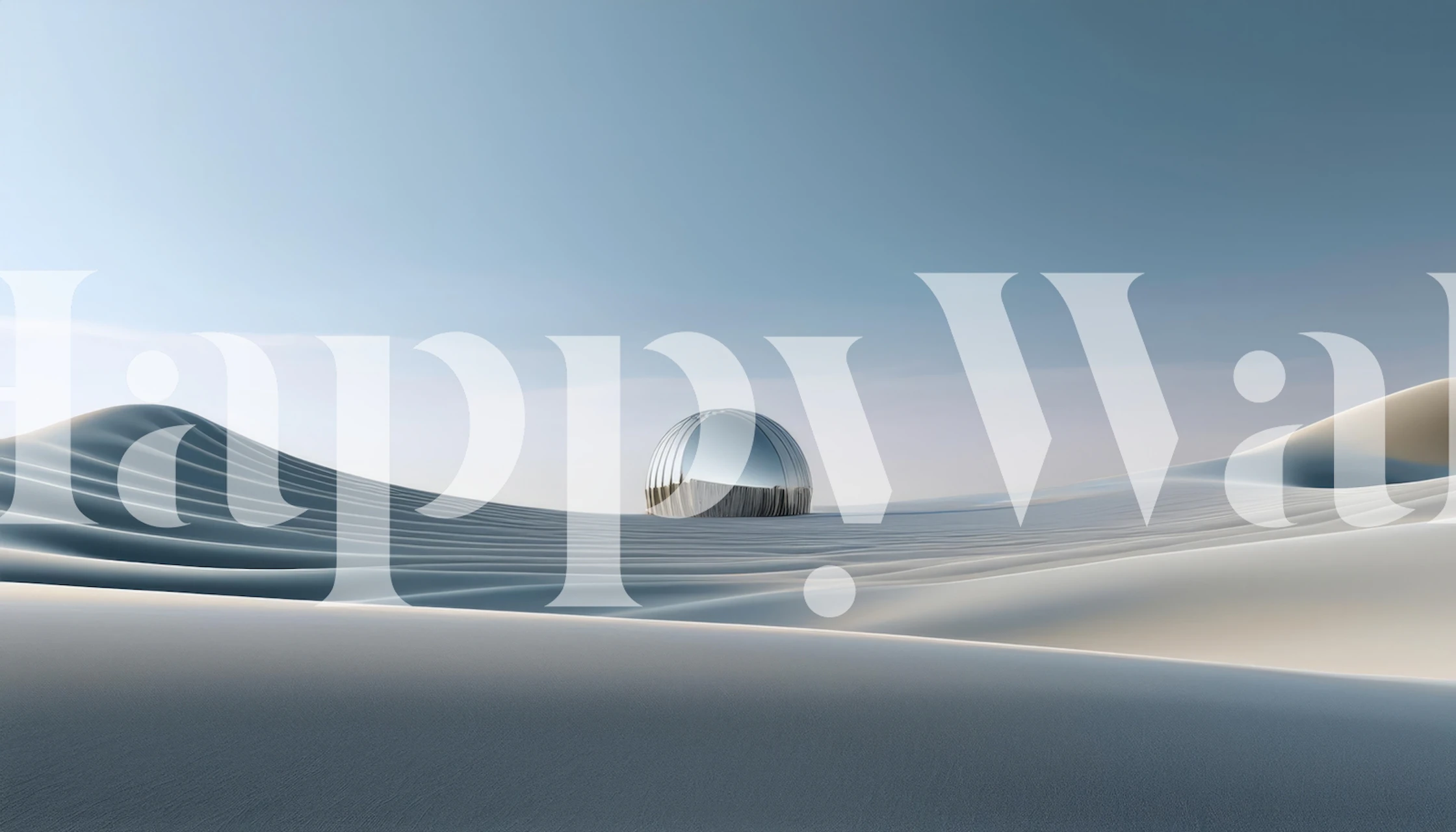 Futuristic landscape wallpaper in a room