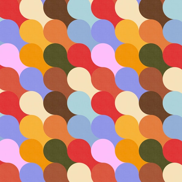 Retro Lava Bubbles Groovy Shapes WM