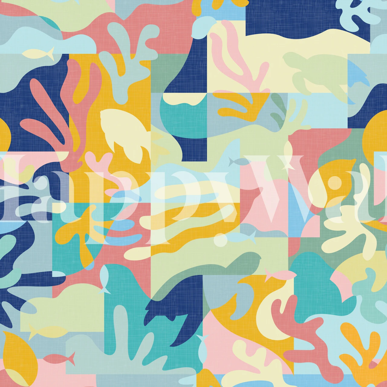 Pastel Underwater Abstraction WM in einem Zimmer