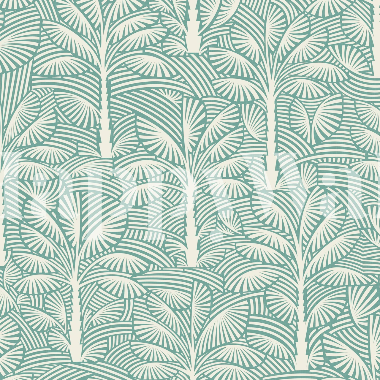 Exotic palms wallpaper in a room setting
