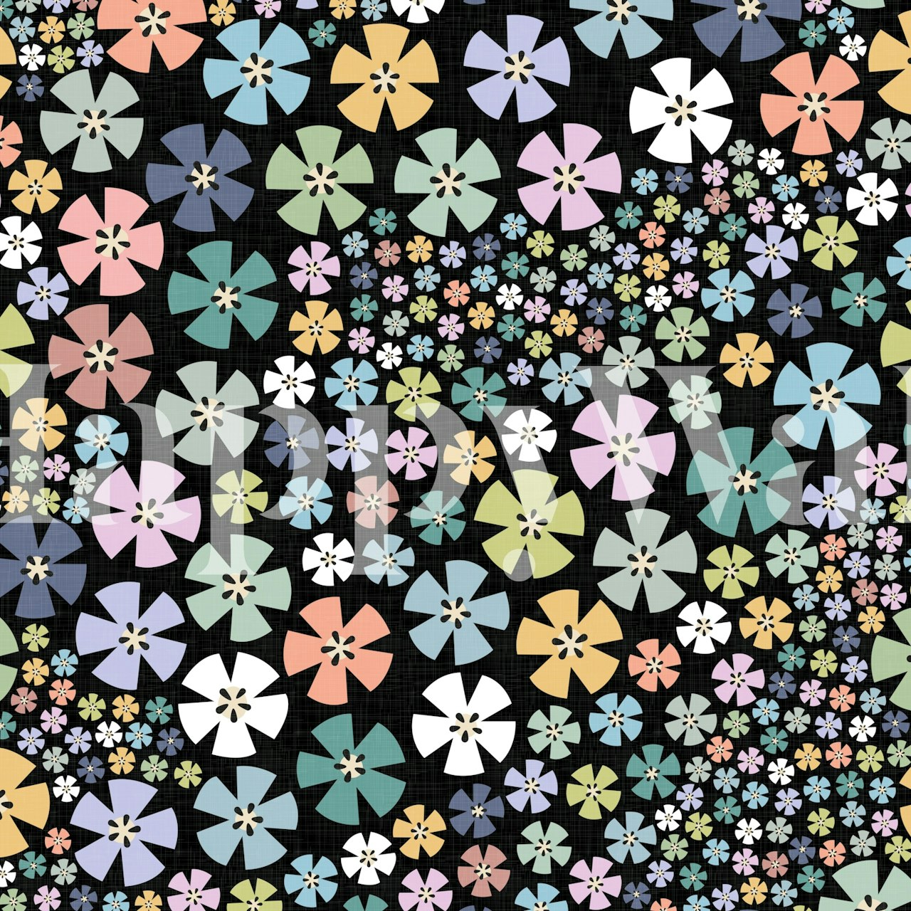 Colorful floral wallpaper design in a room