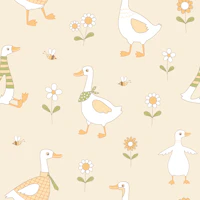 Geese chasing bees cream papiers peint