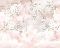 Blossoms and Birds in the Sky papiers peint