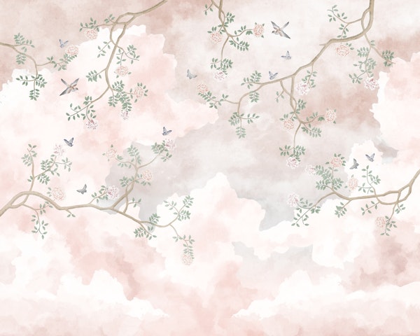 Blossoms and Birds in the Sky