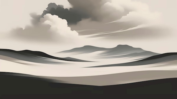 Mocha Mousse Japandi Peaks Landscape