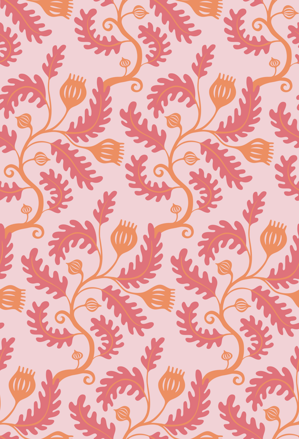 Twisting vine - pink and peach large