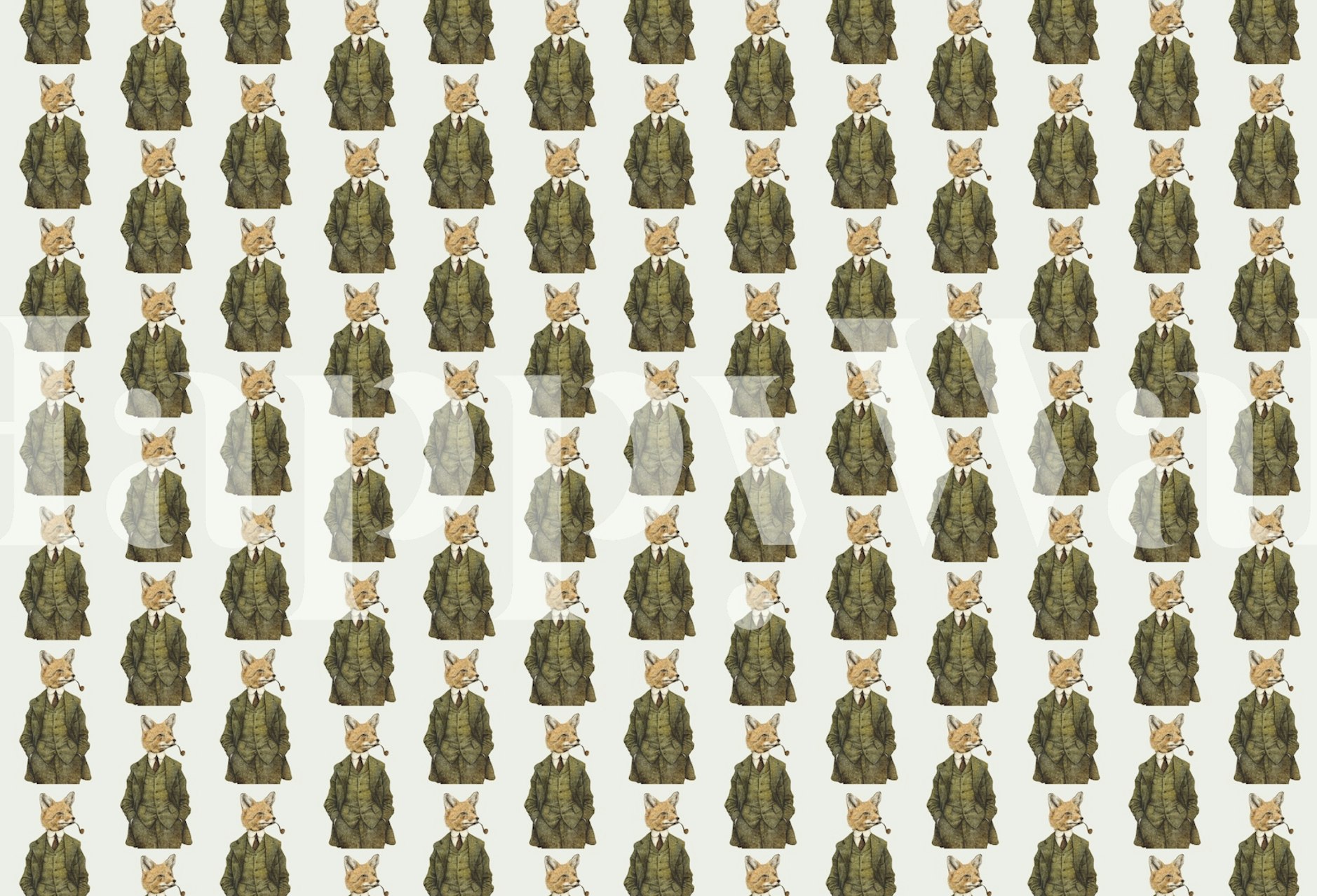 Fox Pattern behang in een kamer