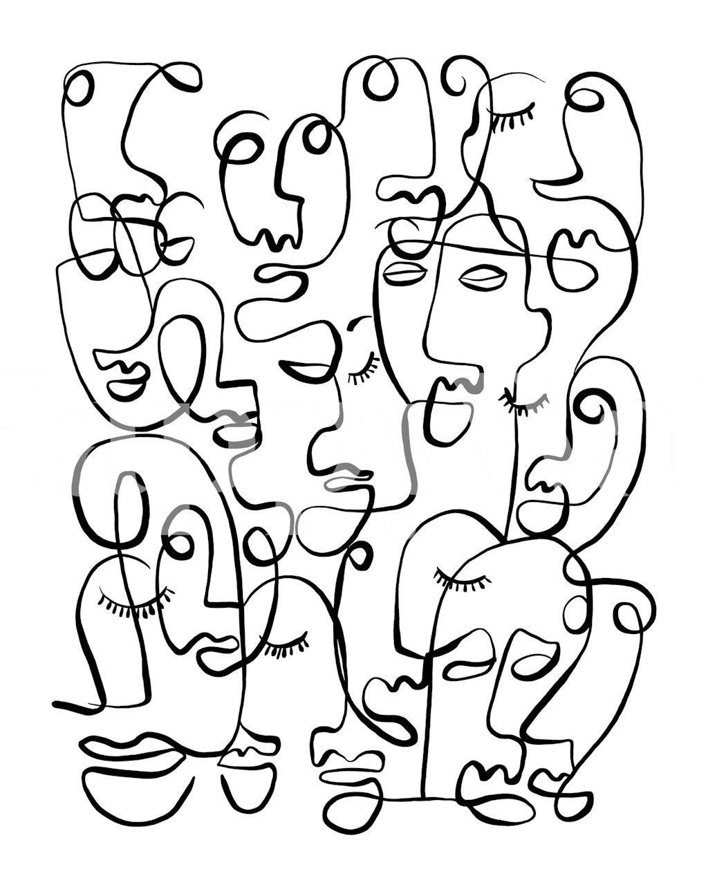 Collective Portraits tapet i ett rum