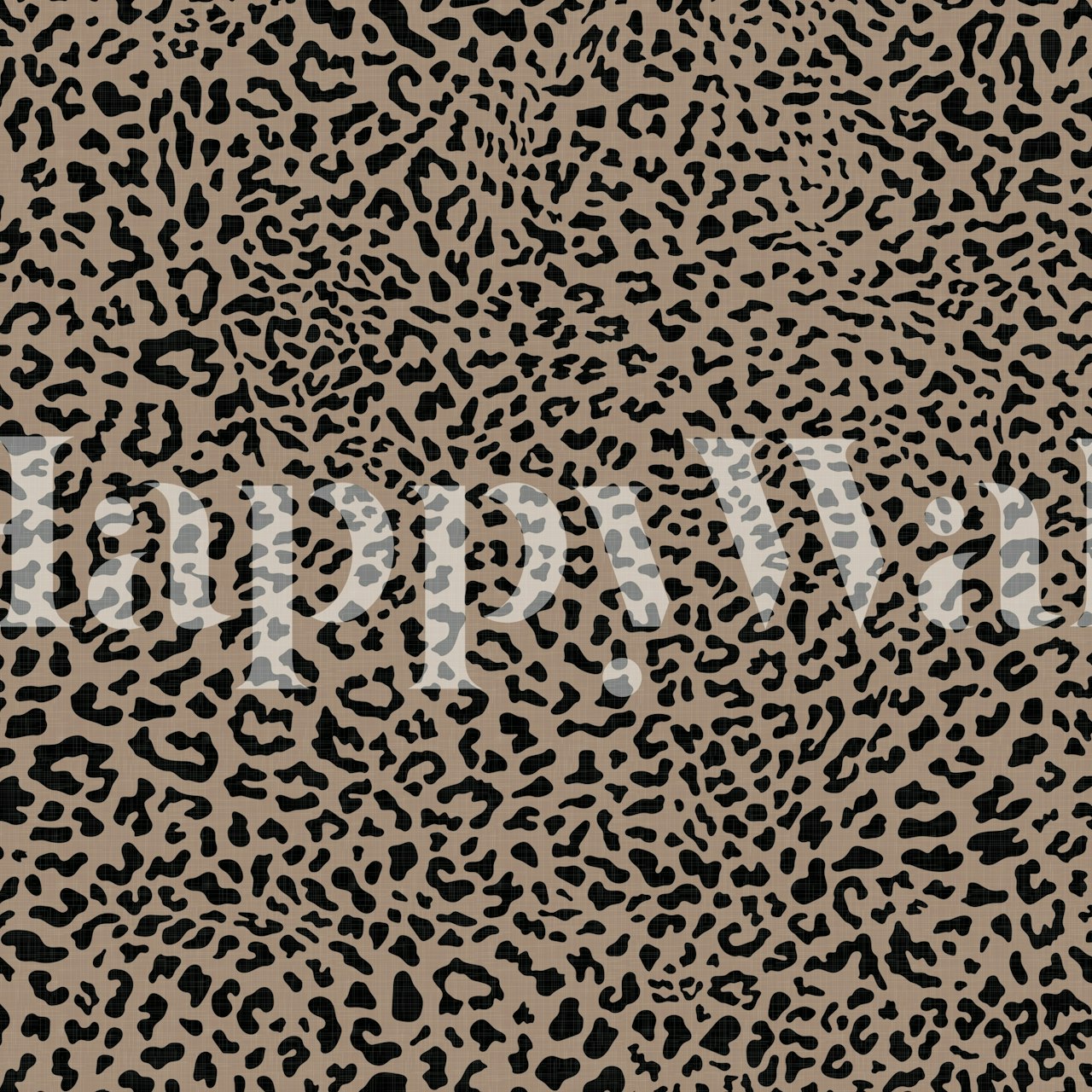 Leopard print wallpaper displayed in a room