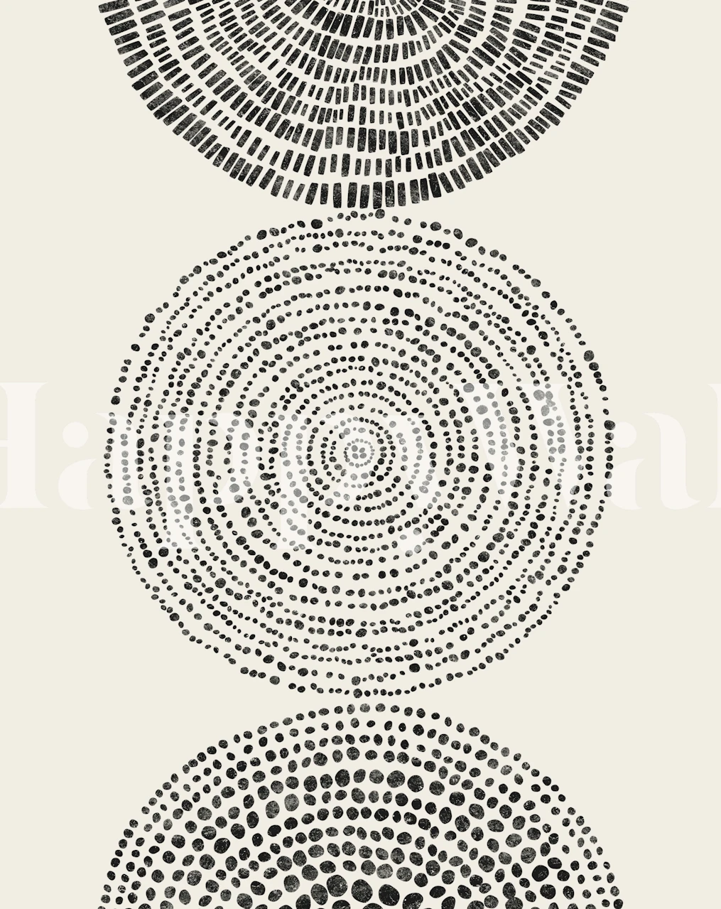 Tapeta Tribal Circles II zaprezentowana w pokoju