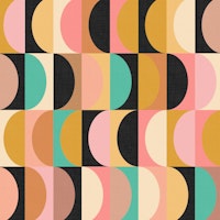 Mid Century Modern Shapes Cheerful Cozy WM wallpaper