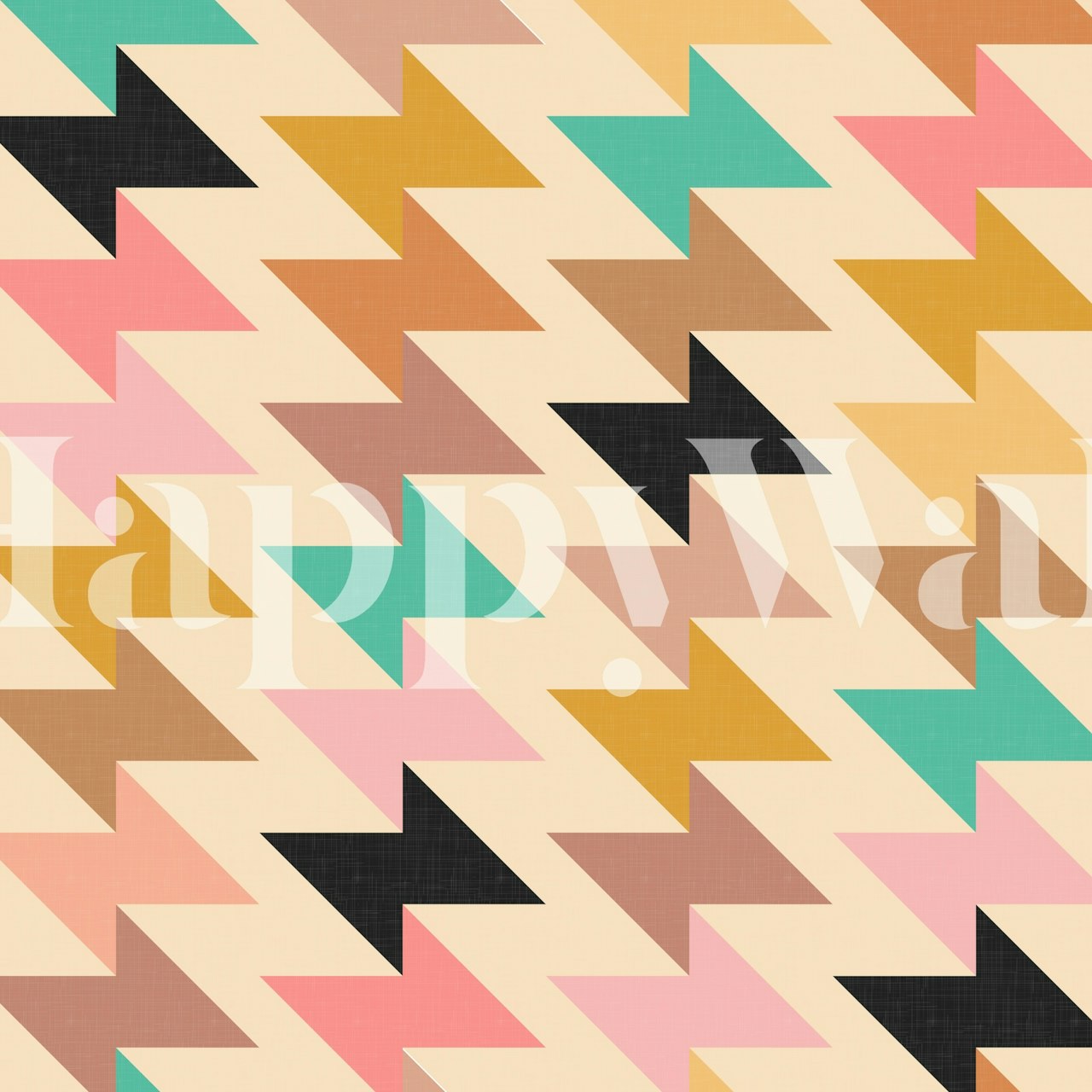 Cheerful geometric wallpaper in a room