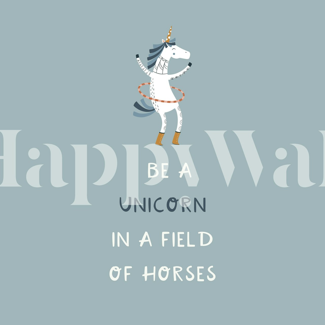 Unicorn wallpaper design in a room