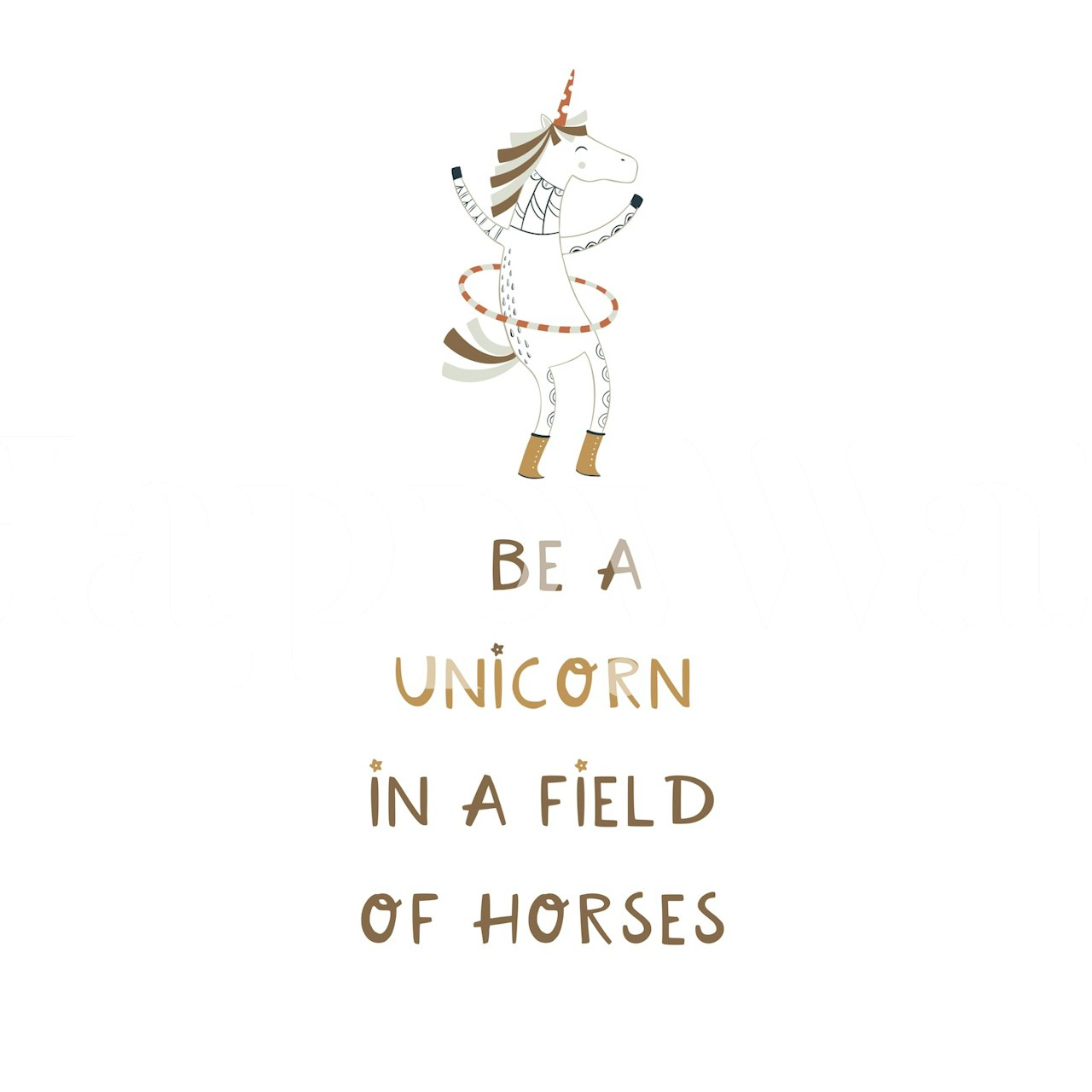 Be a Unicorn tapettisuunnittelu huoneessa