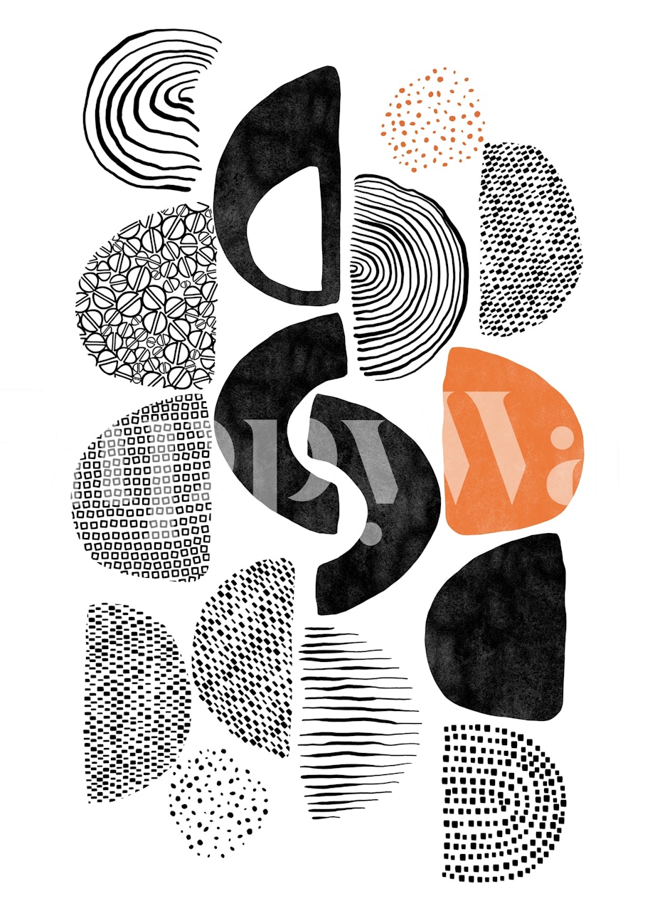 Σχεδιασμός ταπετσαρίας Contemporary Organic Forms σε ένα δωμάτιο