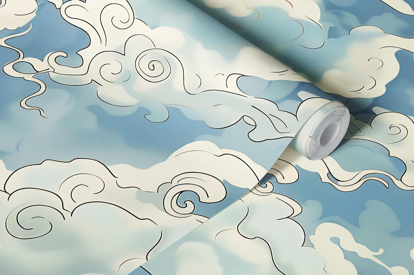 Heavenly Sky Swirls wallpaper roll