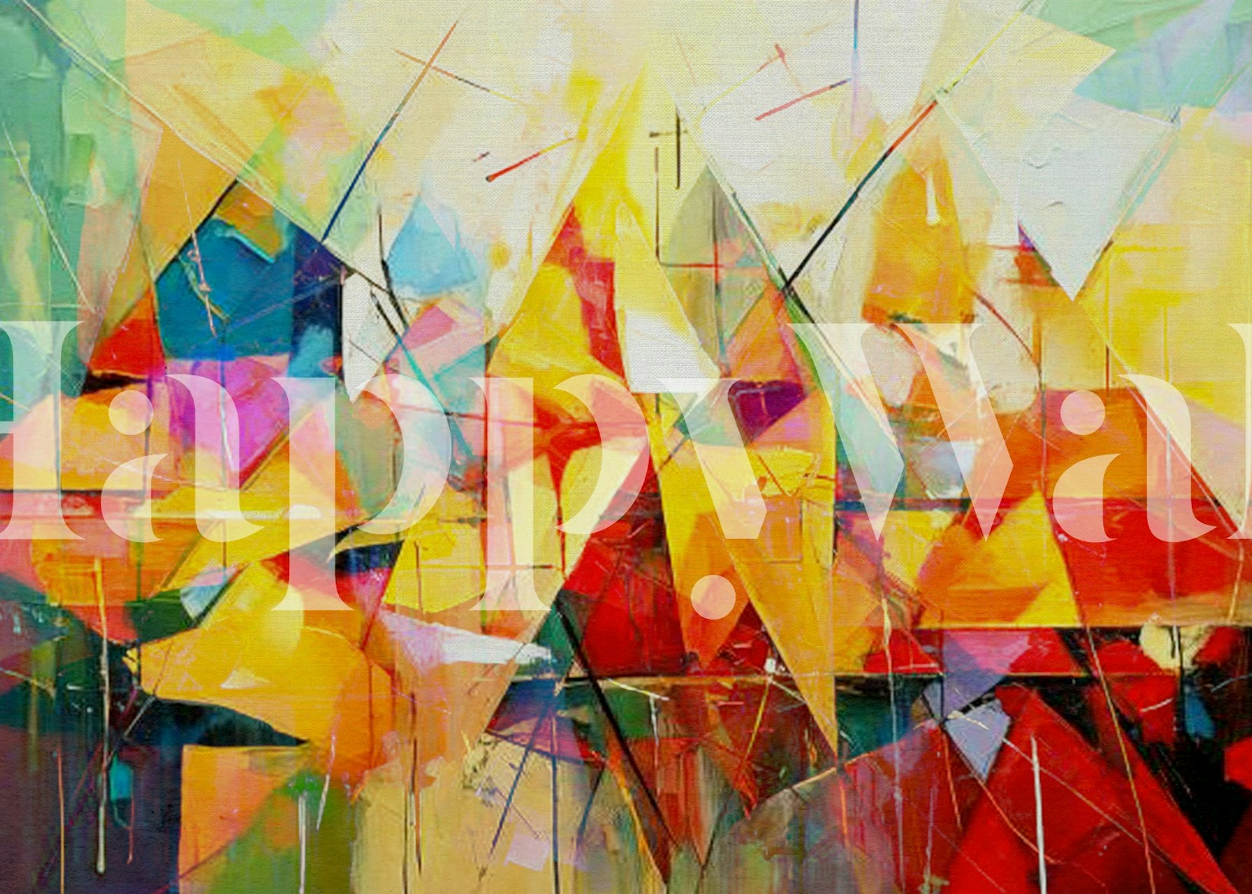 Breackdown colorful wallpaper in a room