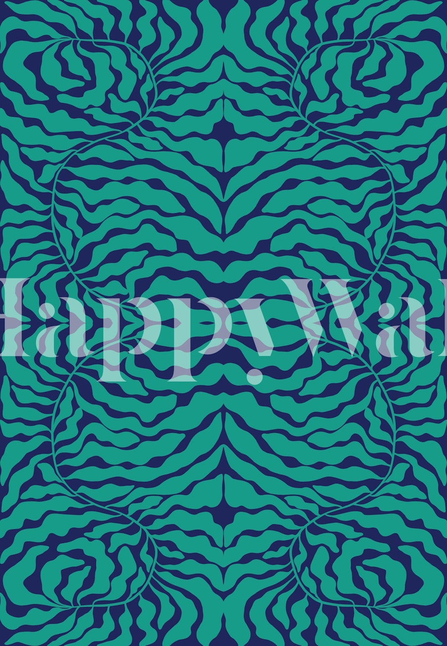 Teal Jungle Vibes wallpaper in a room