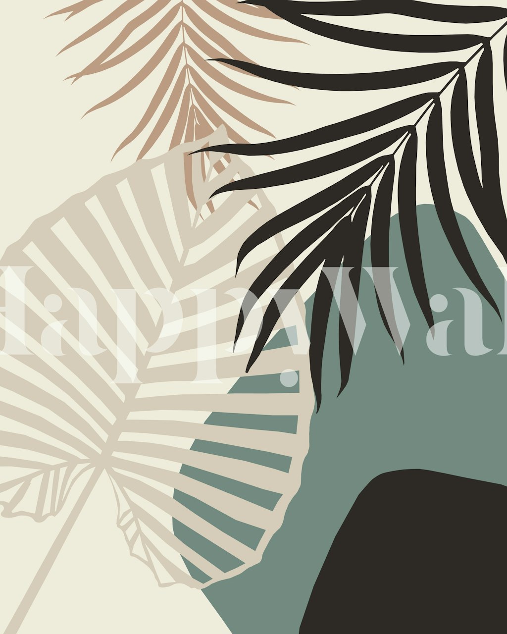 Minimal Tropical Palm Leaf tapeta v pokoji