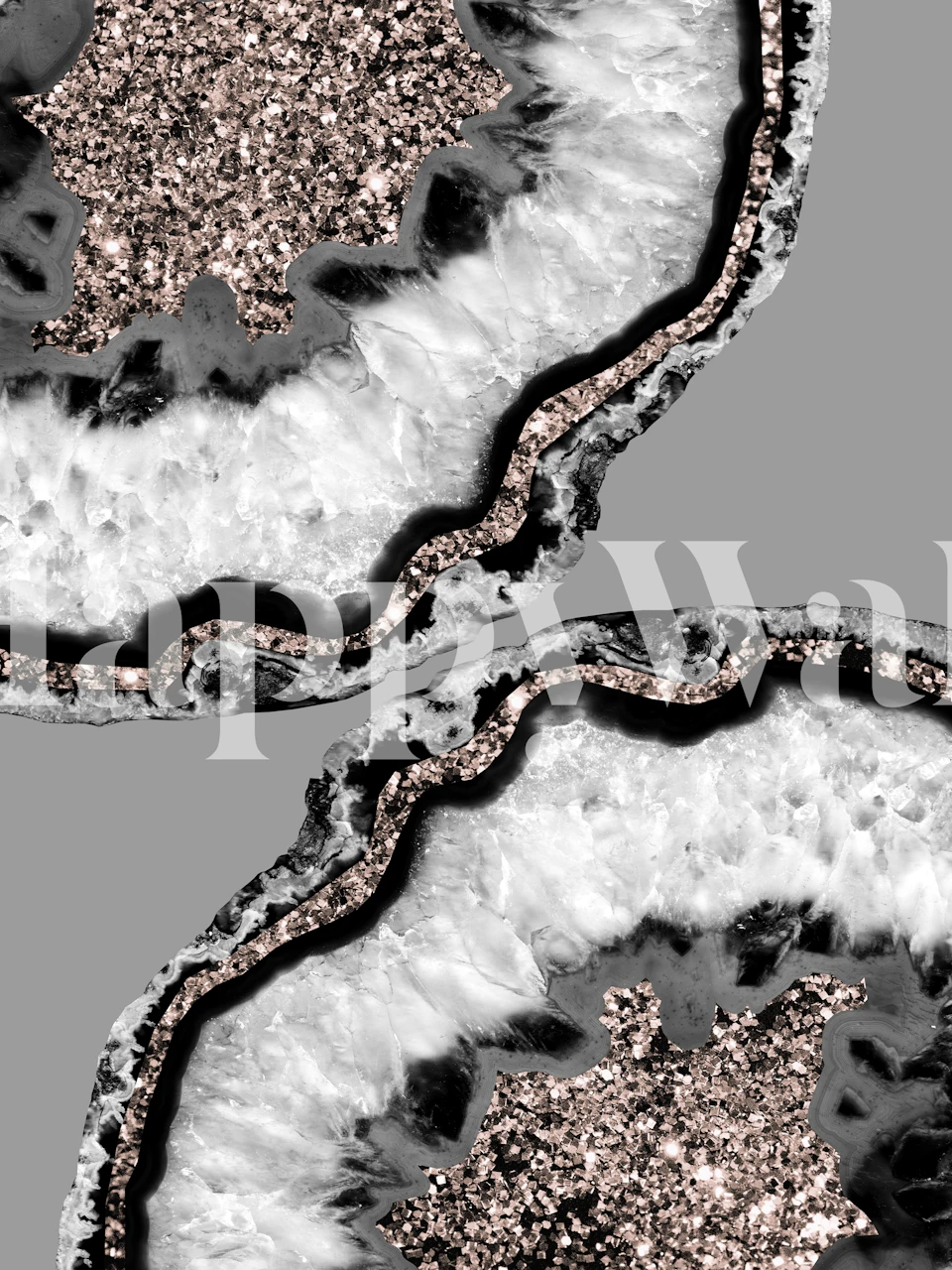 Yin Yang Agate Glitter wallpaper in a room