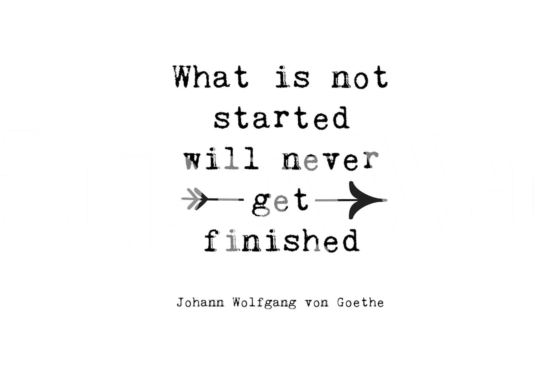 Black and white quote wallpaper with motivational text and arrow design