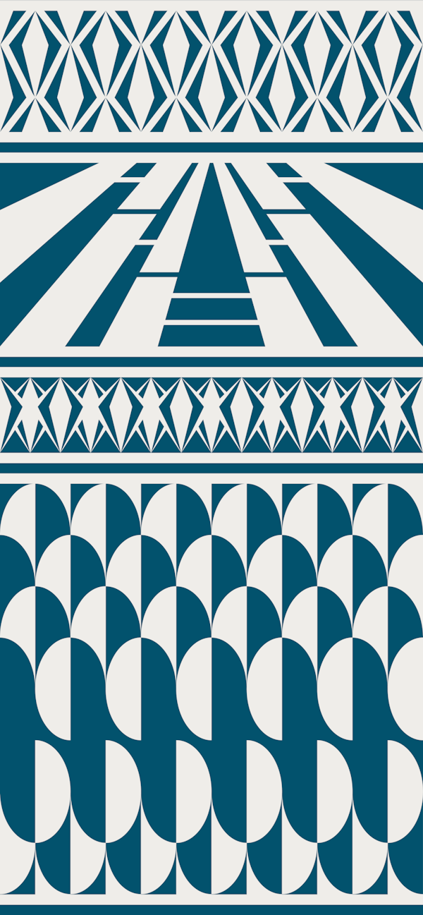 Minimalist art deco geometric teal