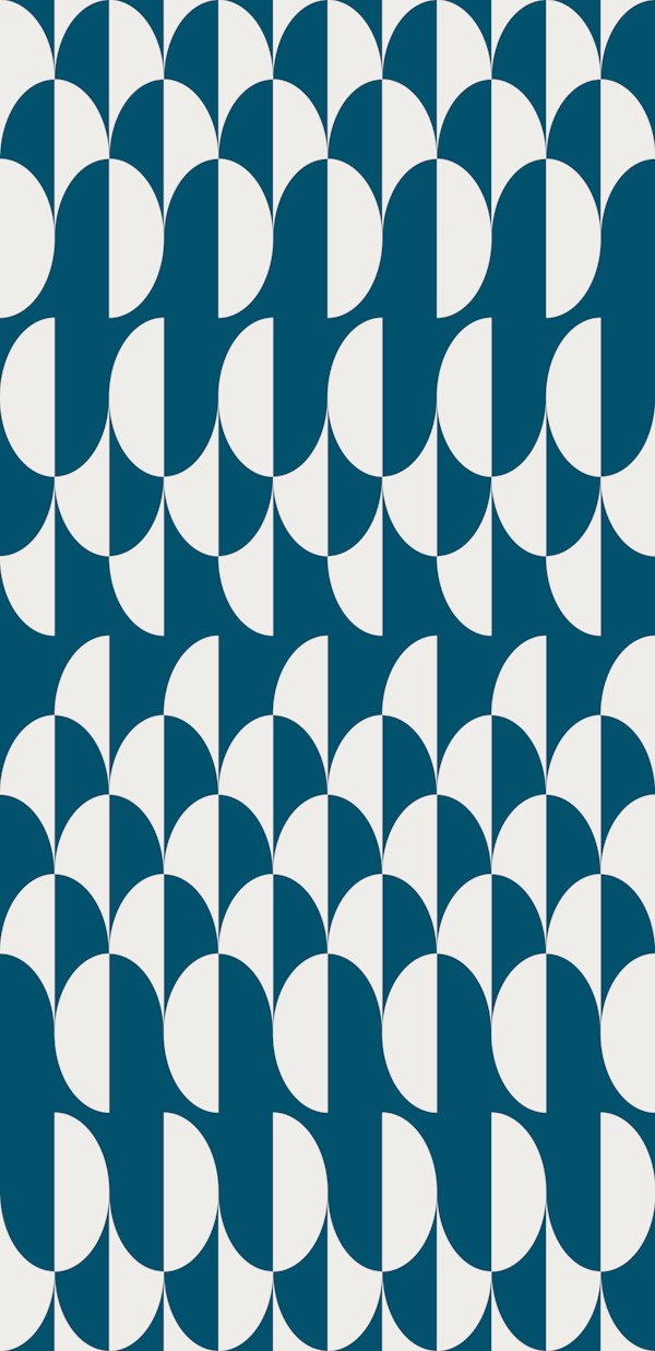 Minimalist art deco geometric arches teal