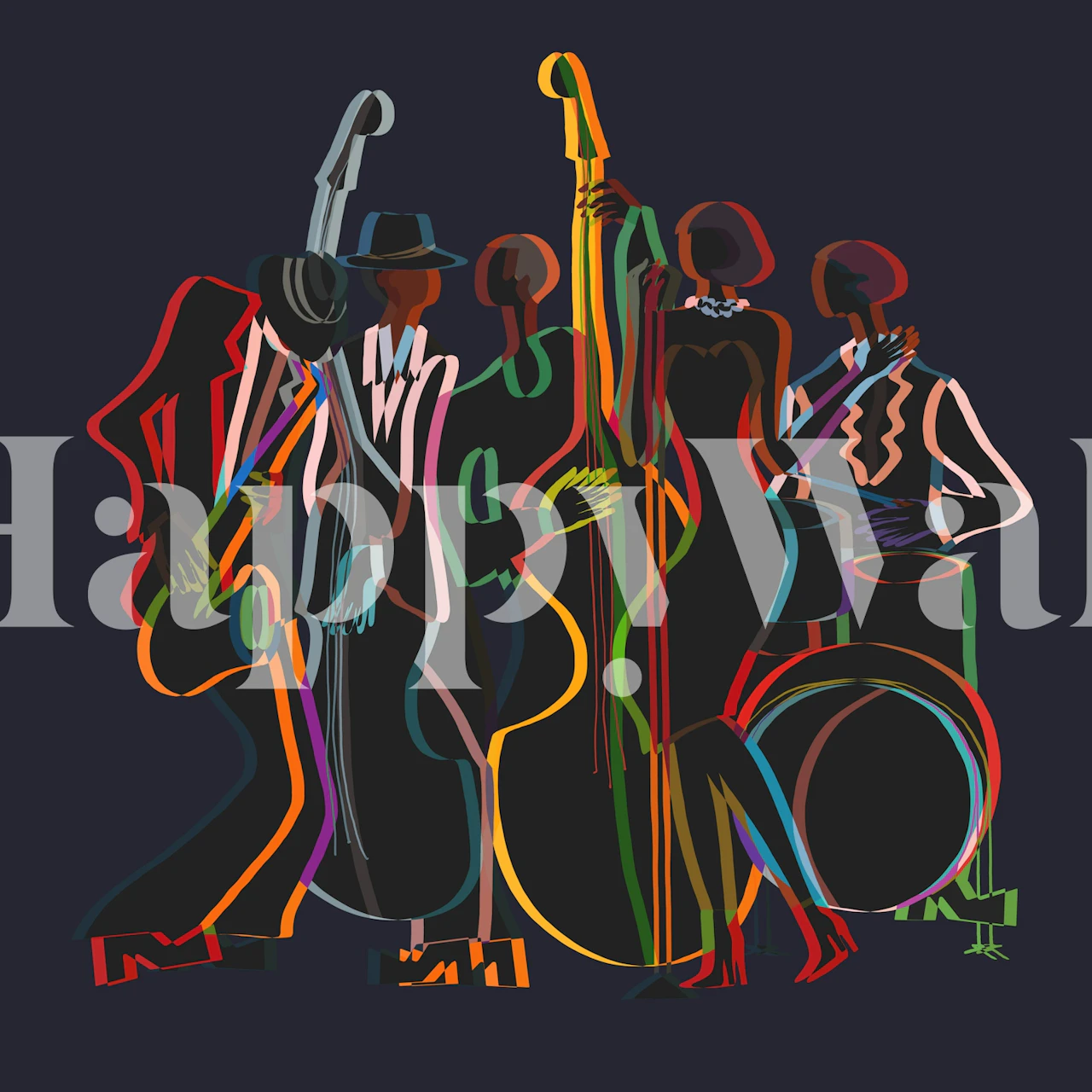 Jazz Night wallpaper displayed in a room