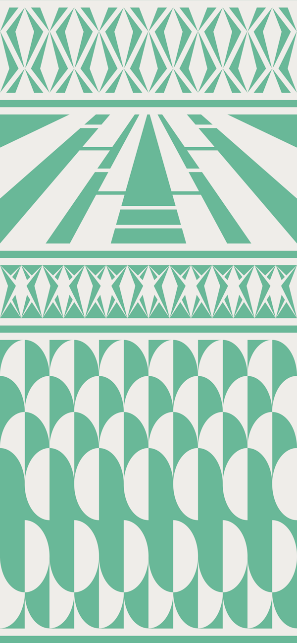 Minimalist art deco geometric mint
