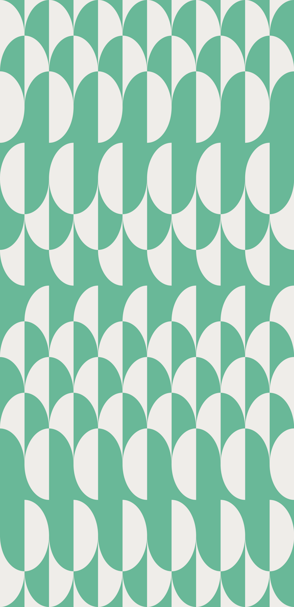 Minimalist art deco geometric arches mint