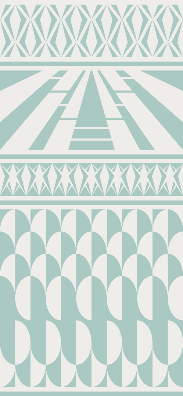 Minimalist art deco geometric aqua