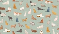 Charming Cats in Mint tapete