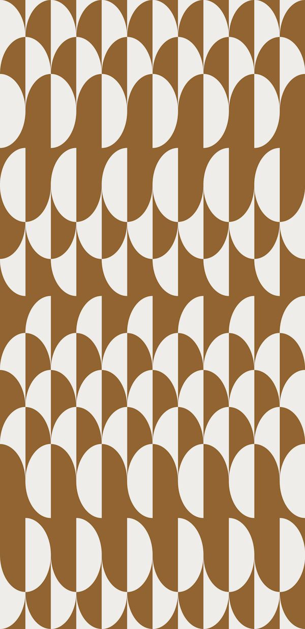Minimalist art deco geometric arches brown