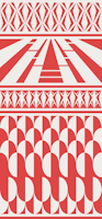 Minimalist art deco geometric red behang