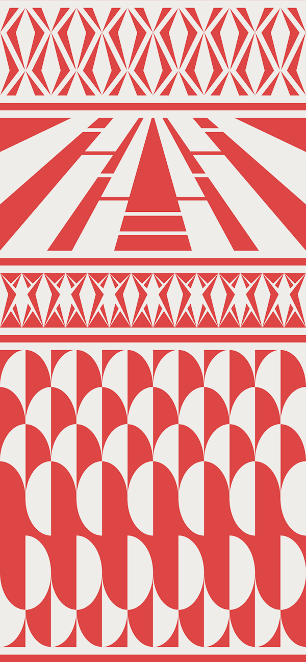 Minimalist art deco geometric red