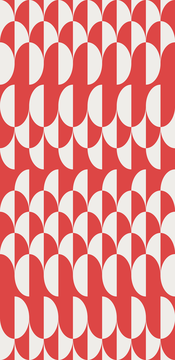 Minimalist art deco geometric arches red