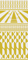 Minimalist art deco geometric yellow behang
