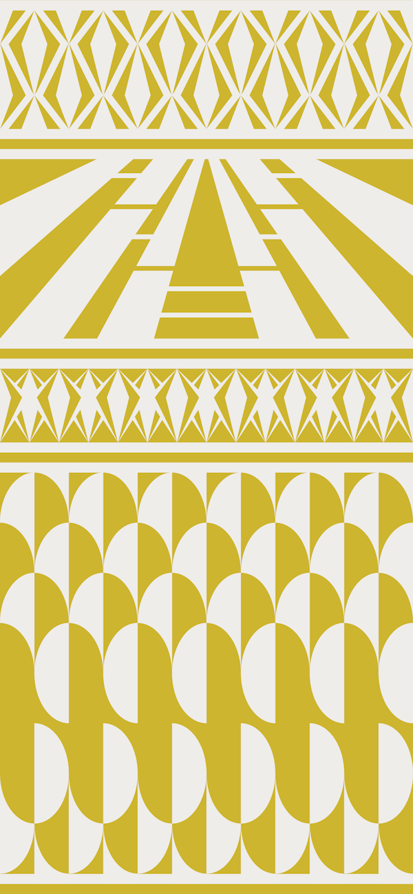 Minimalist art deco geometric yellow