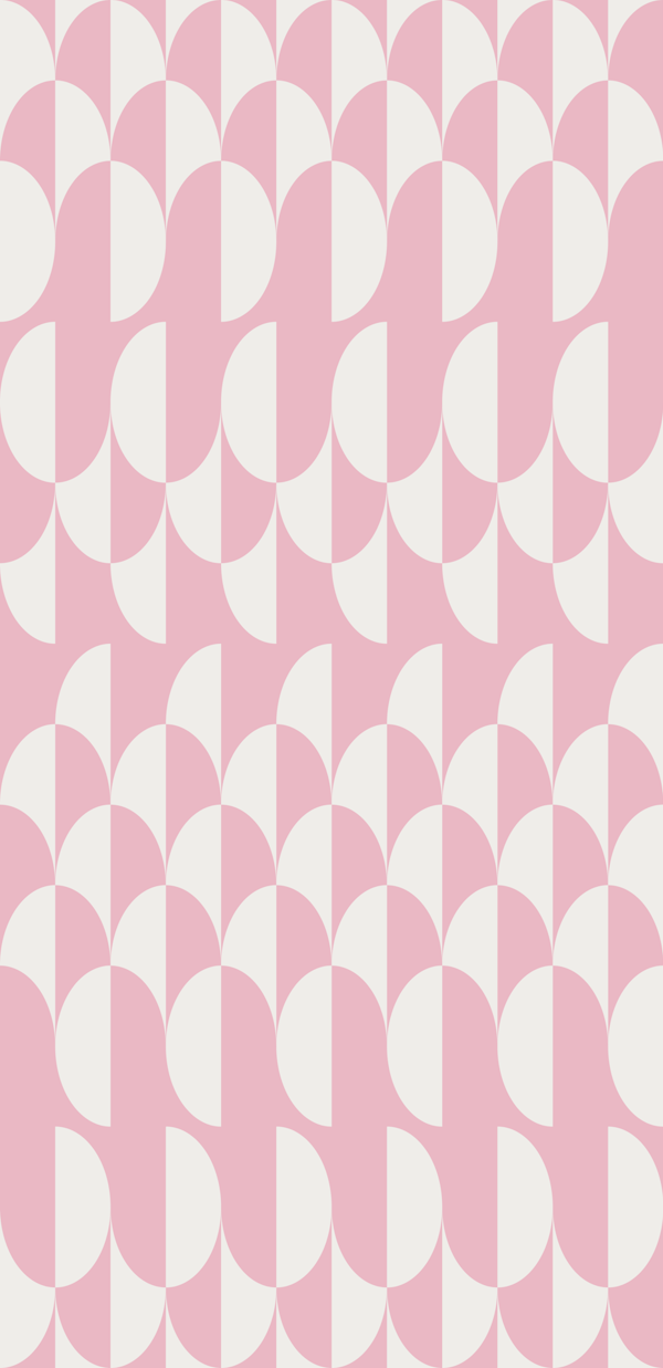 Minimalist art deco geometric arches pink