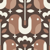 Earthy / Mocha Mousse Bird Pattern papiers peint