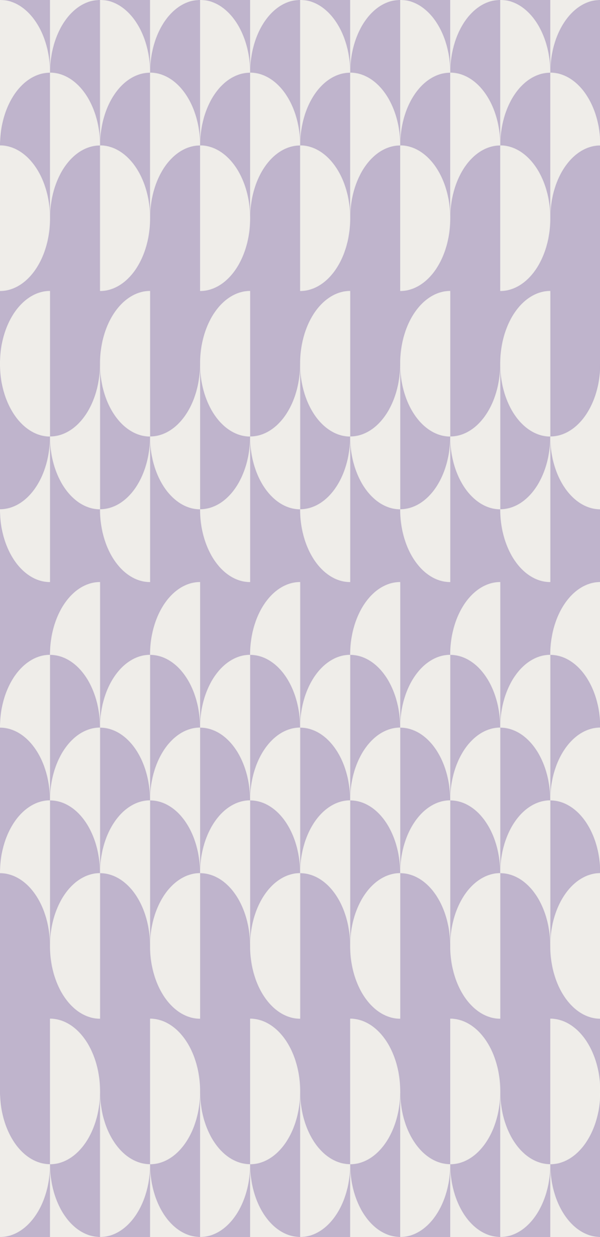 Minimalist art deco geometric arches lavender