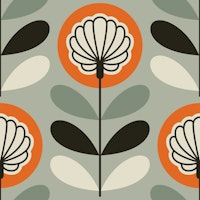 Elegant Floral Delight / Grey Orange tapete