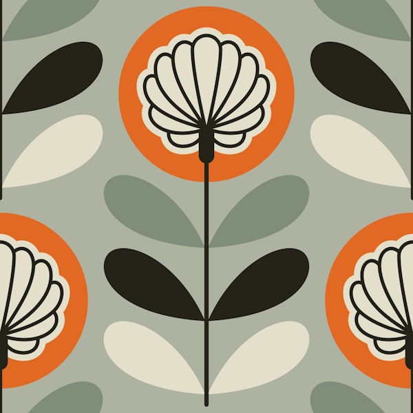 Elegant Floral Delight / Grey Orange