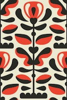 Bold Vintage Red Blossoms carta da parati