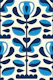 Bold Blue Retro Folk Scandi Blooms
