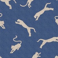 Exotic Leopards on Vintage Blue WM wallpaper