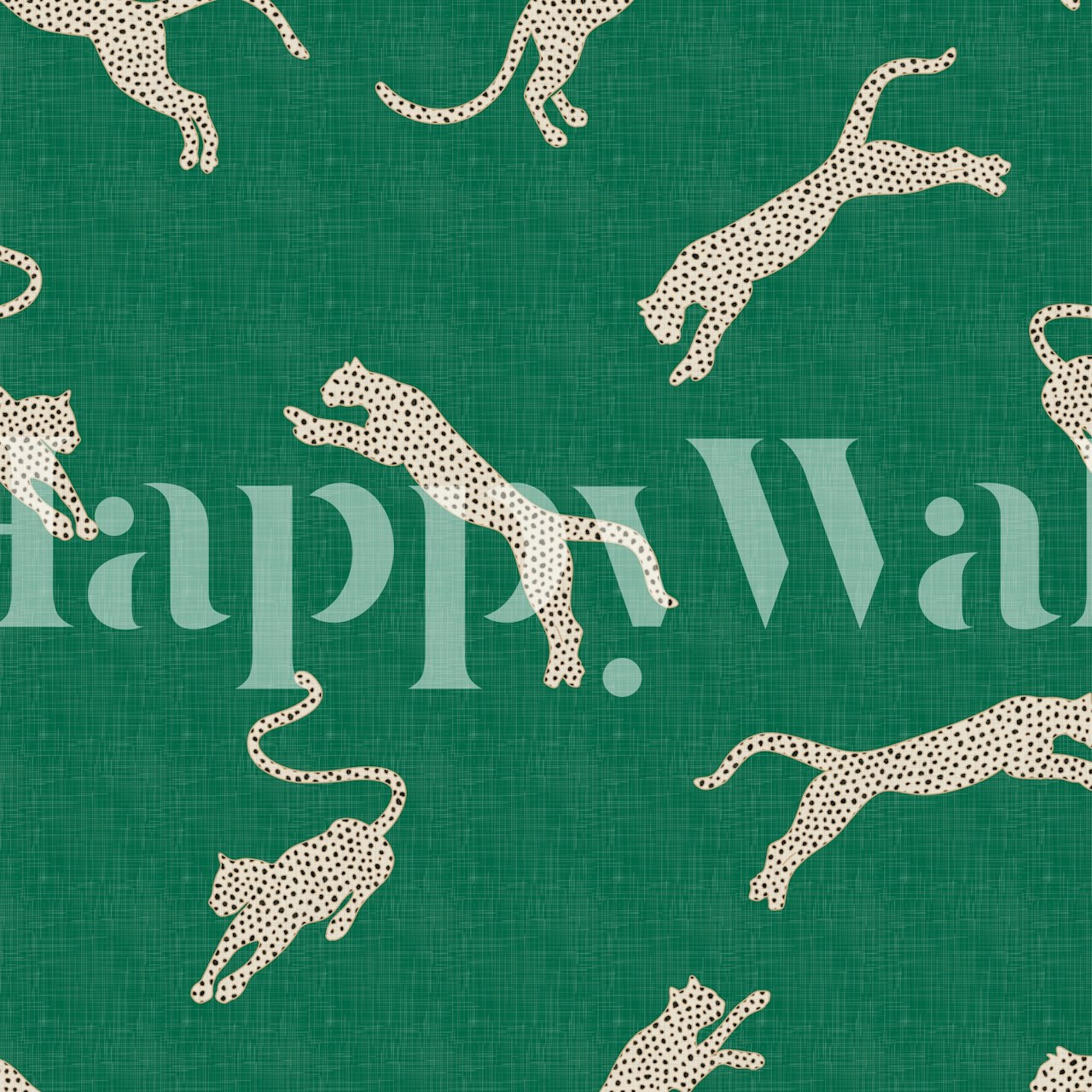 Exotic Leopards on Emerald Green WM in einem Raum